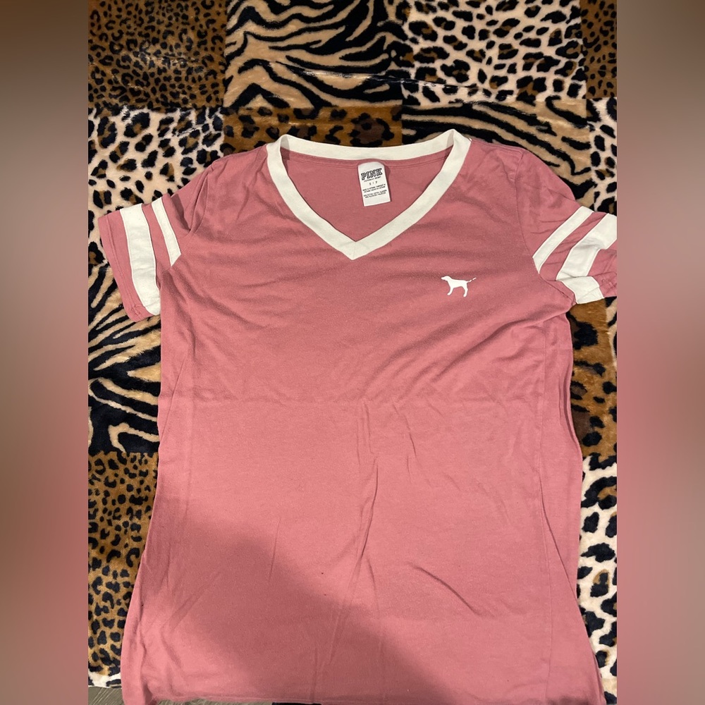 Pink Victoria’s Secret logo shirt size small - Picture 2 of 3